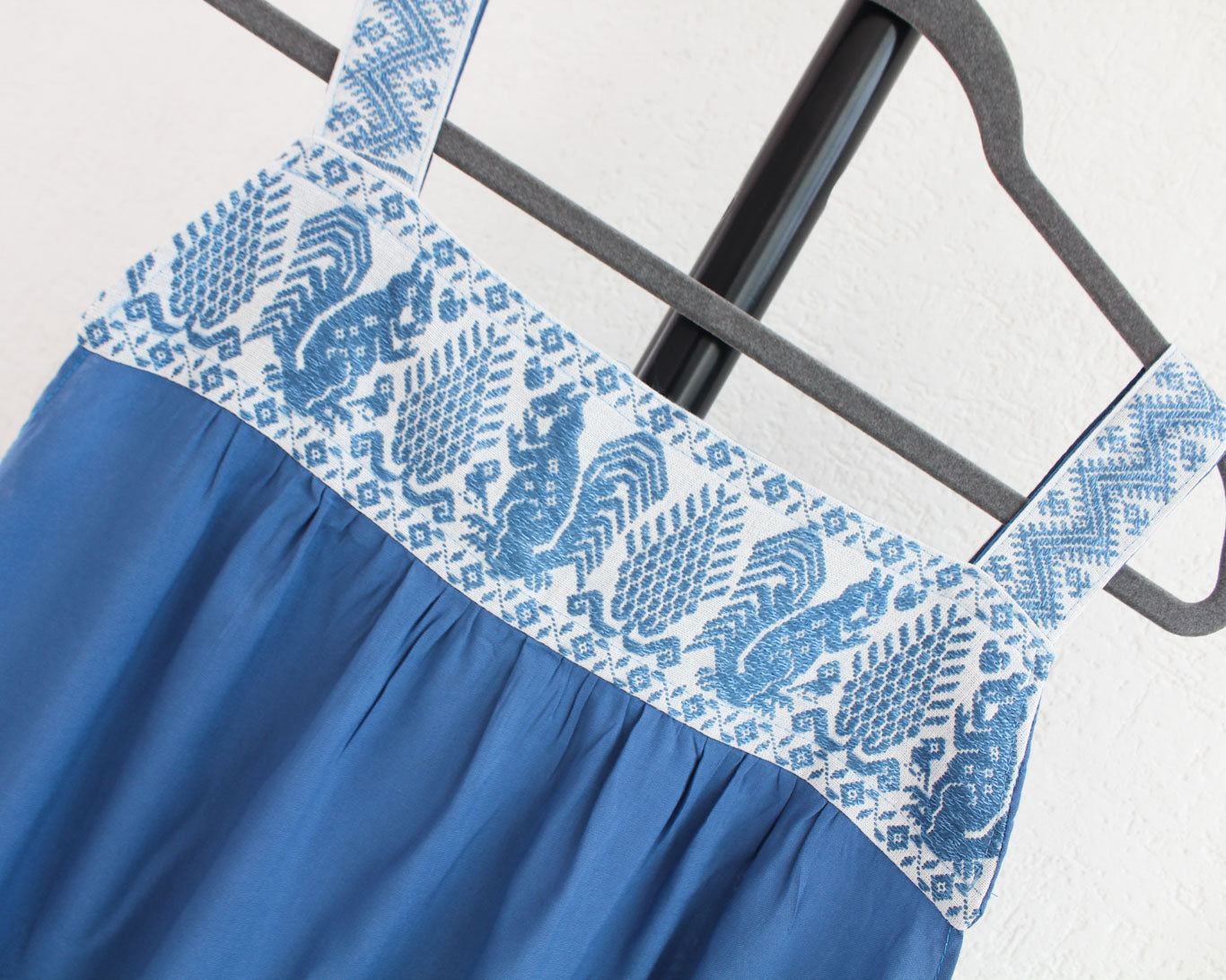 Vestido Primavera Ardillitas Azul Grisaceo
