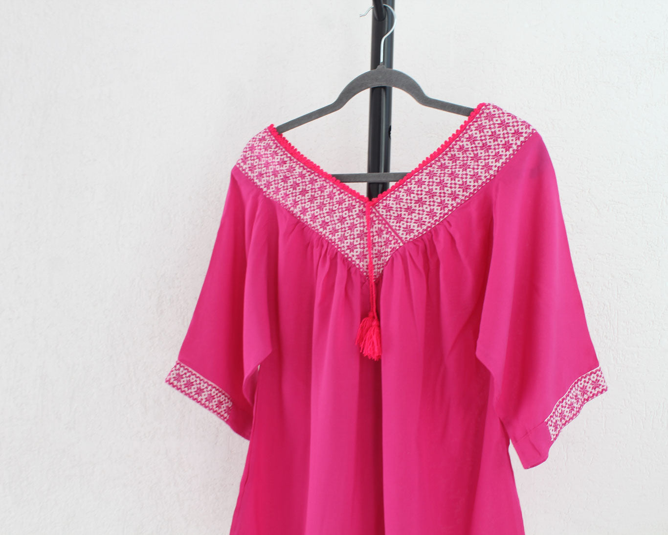 Blusa Cuello V Rosa Mexicano Estrellitas