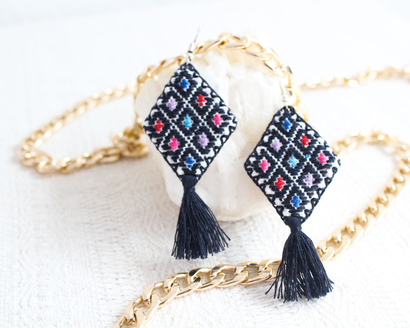 Aretes Cosmos Azul Marino