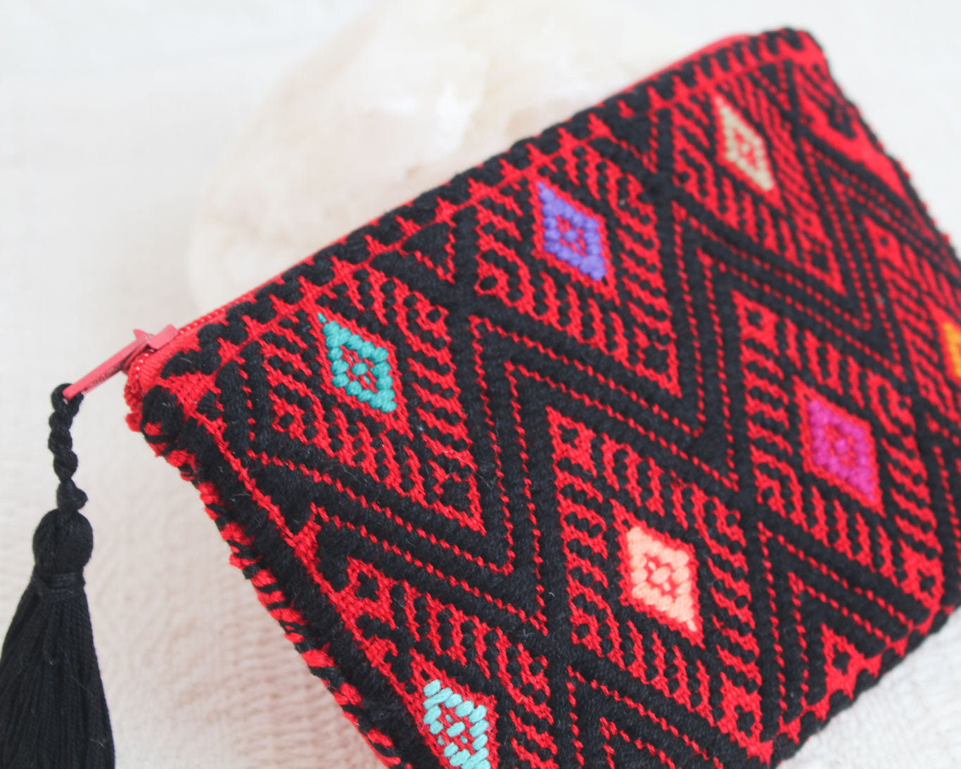Monedero Estrellitas Colores Negro Rojo