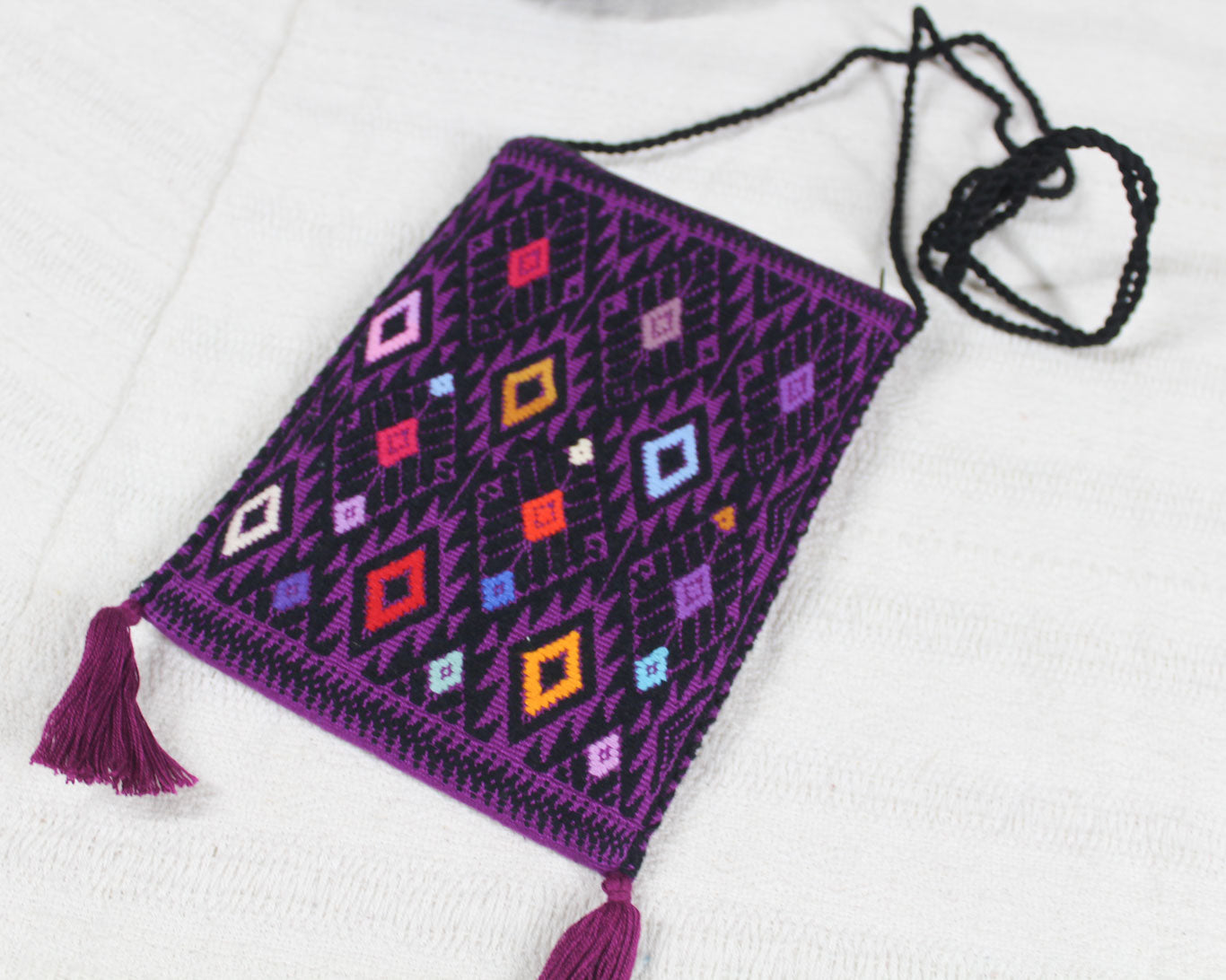 Bolso Celular Estrellas Morado Negro