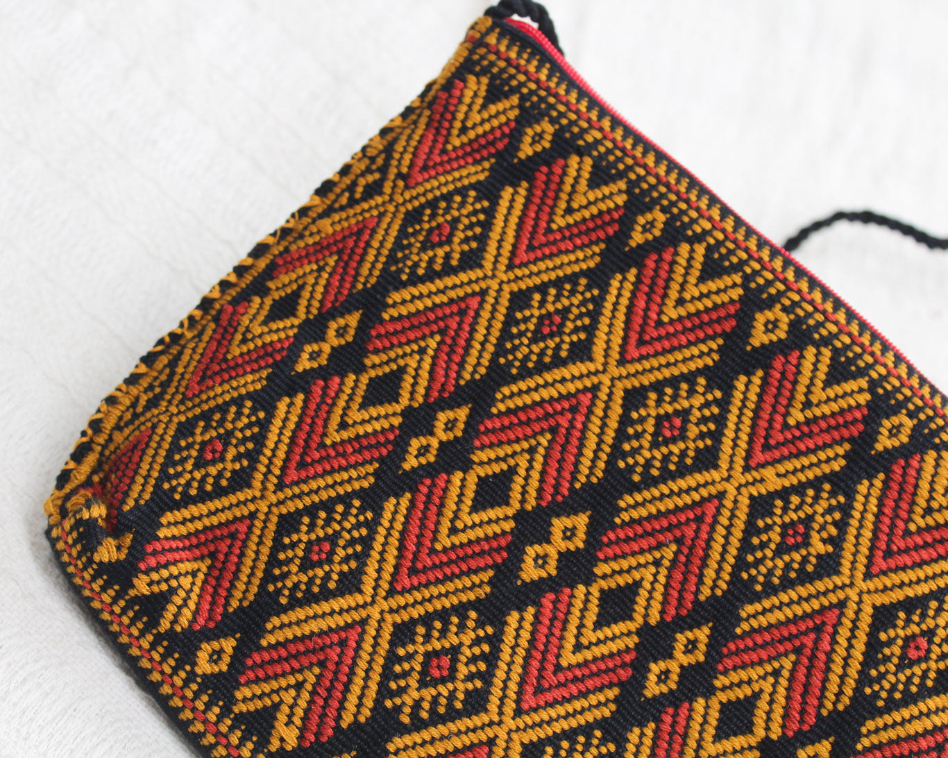 Bolso Telar Flores Mostaza Terracota