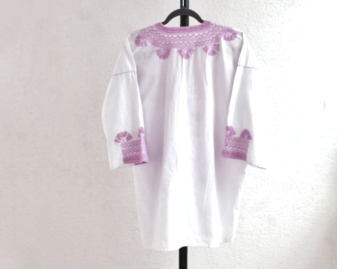 Blusa Milpa Flores Lila L - XL