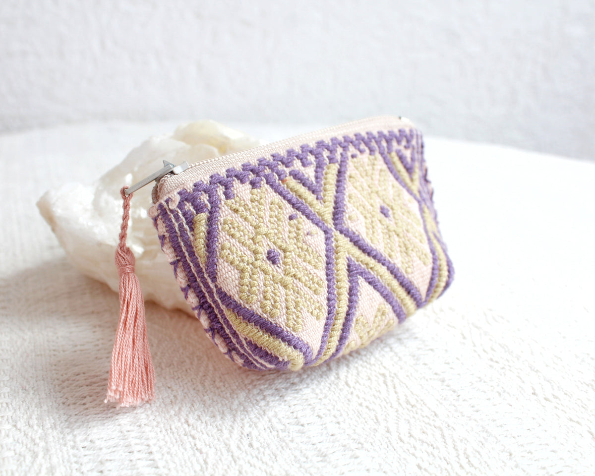 Mini Monedero Estrellitas Lila Beige