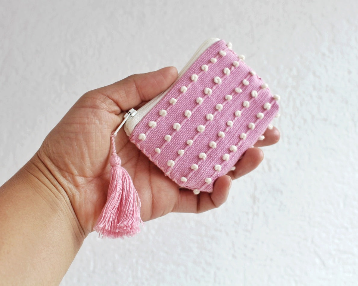 Mini Monedero Nuditos Rosa Blanco