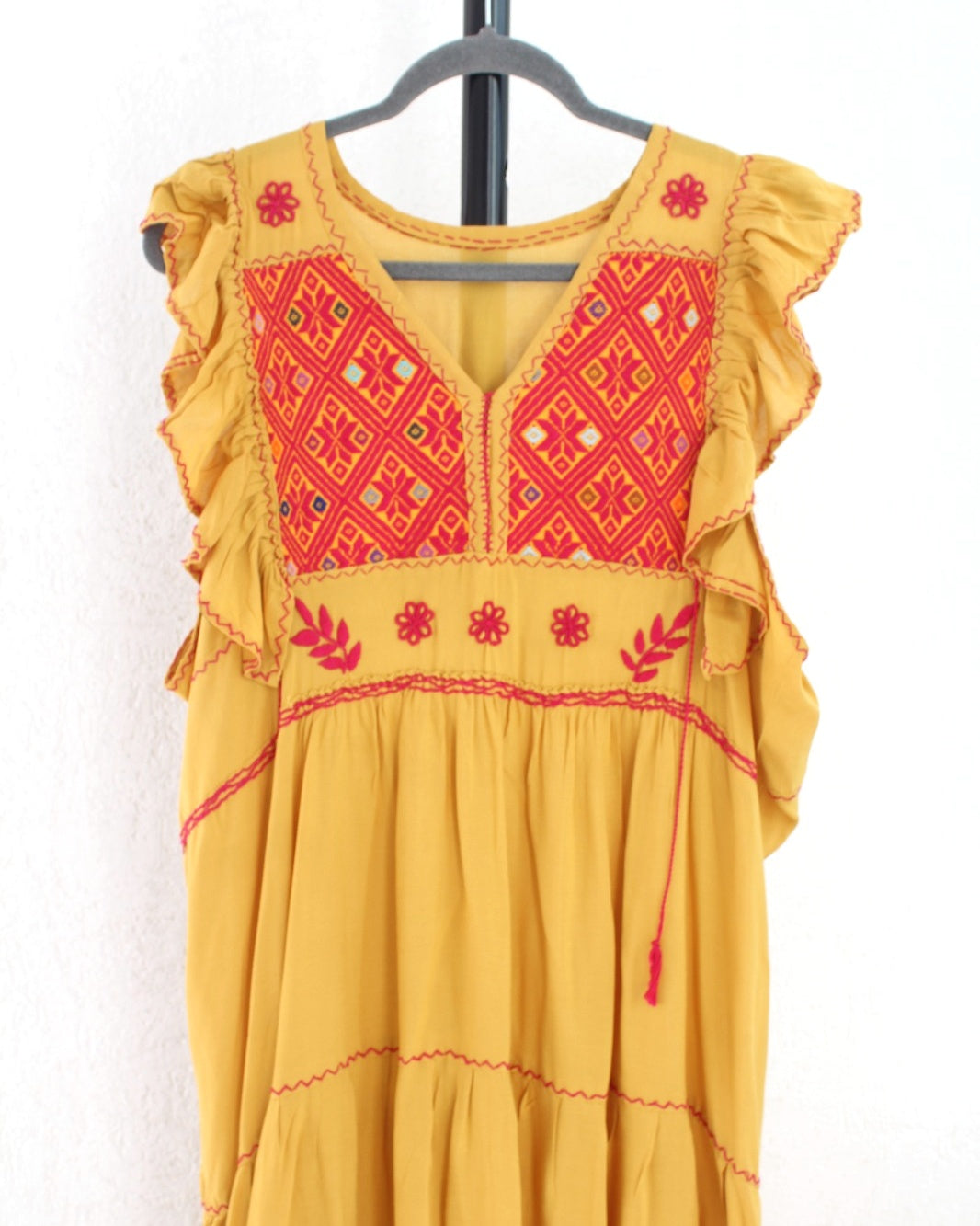 Vestido Antonia Amarillo Rojo