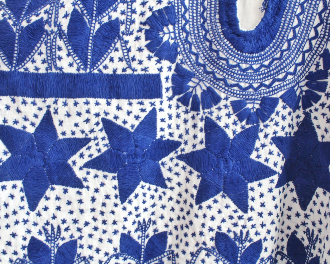 Blusa Milpa Flores Azul Rey L - XL