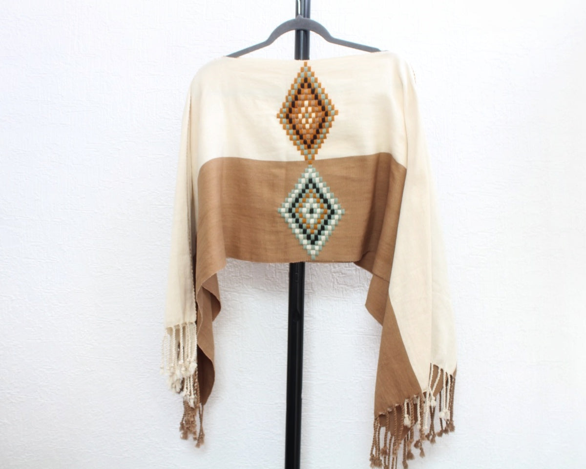 Jorongo Rombos Beige Marfil
