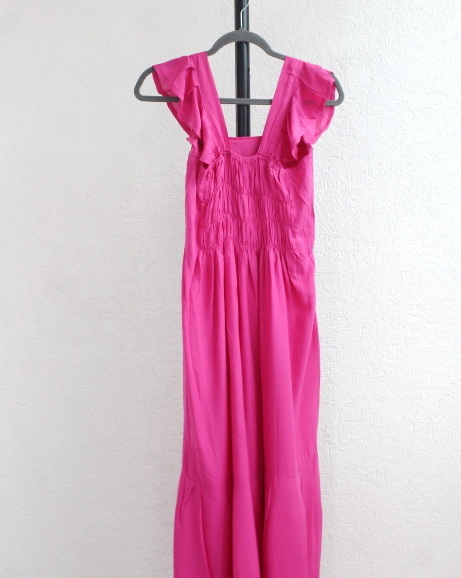 Vestido Anita Telar Largo Rosa Mx