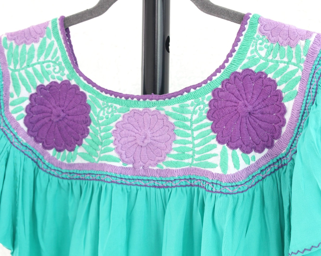 Blusa Aguacatenango Turquesa Morado Lila