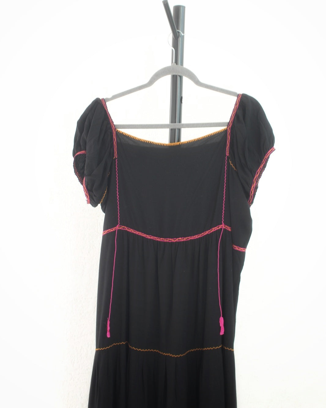 Vestido Gloria Negro Amarillo Rosa S M L