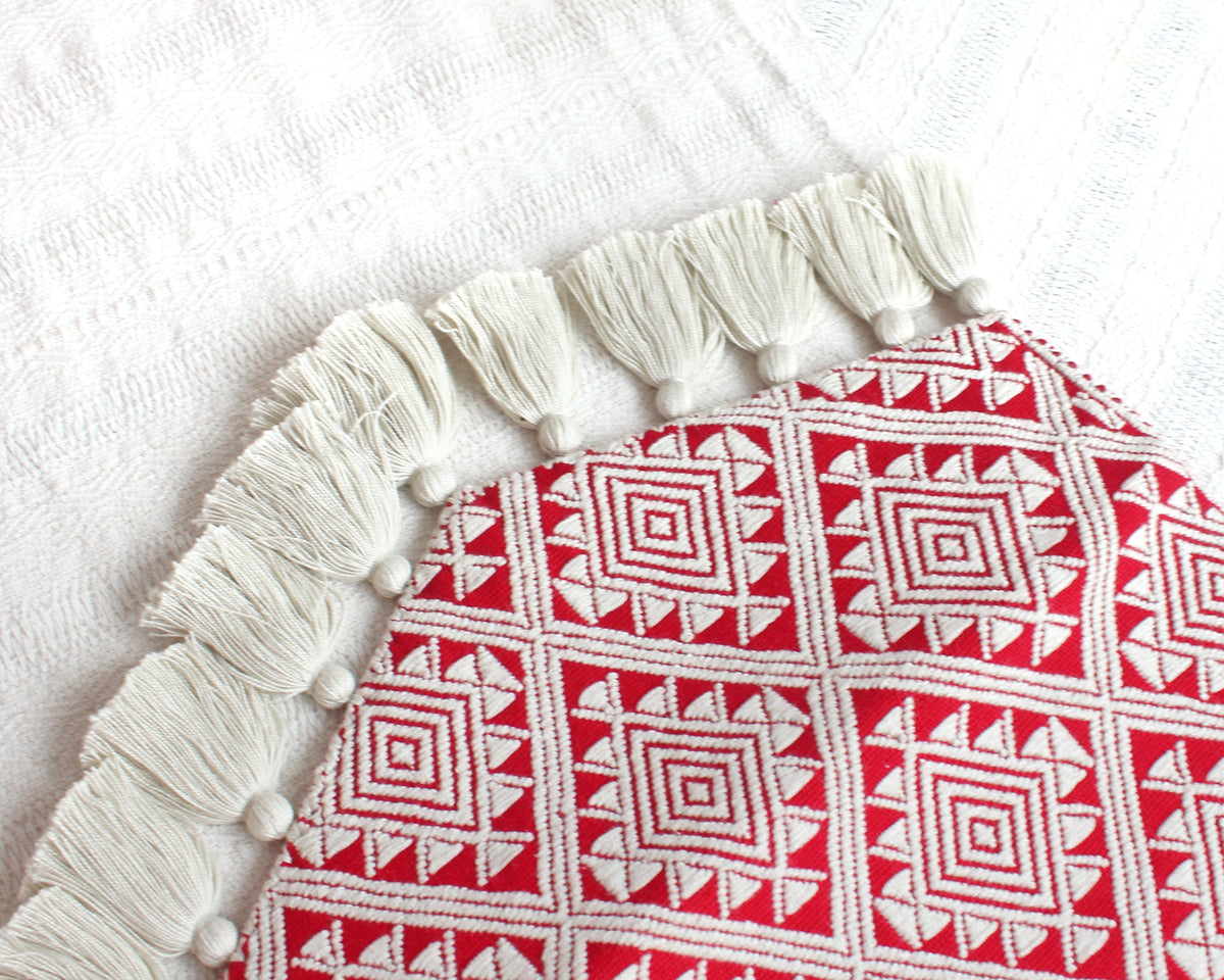 Clutch Artesanal Estrellas Diamante Rojo