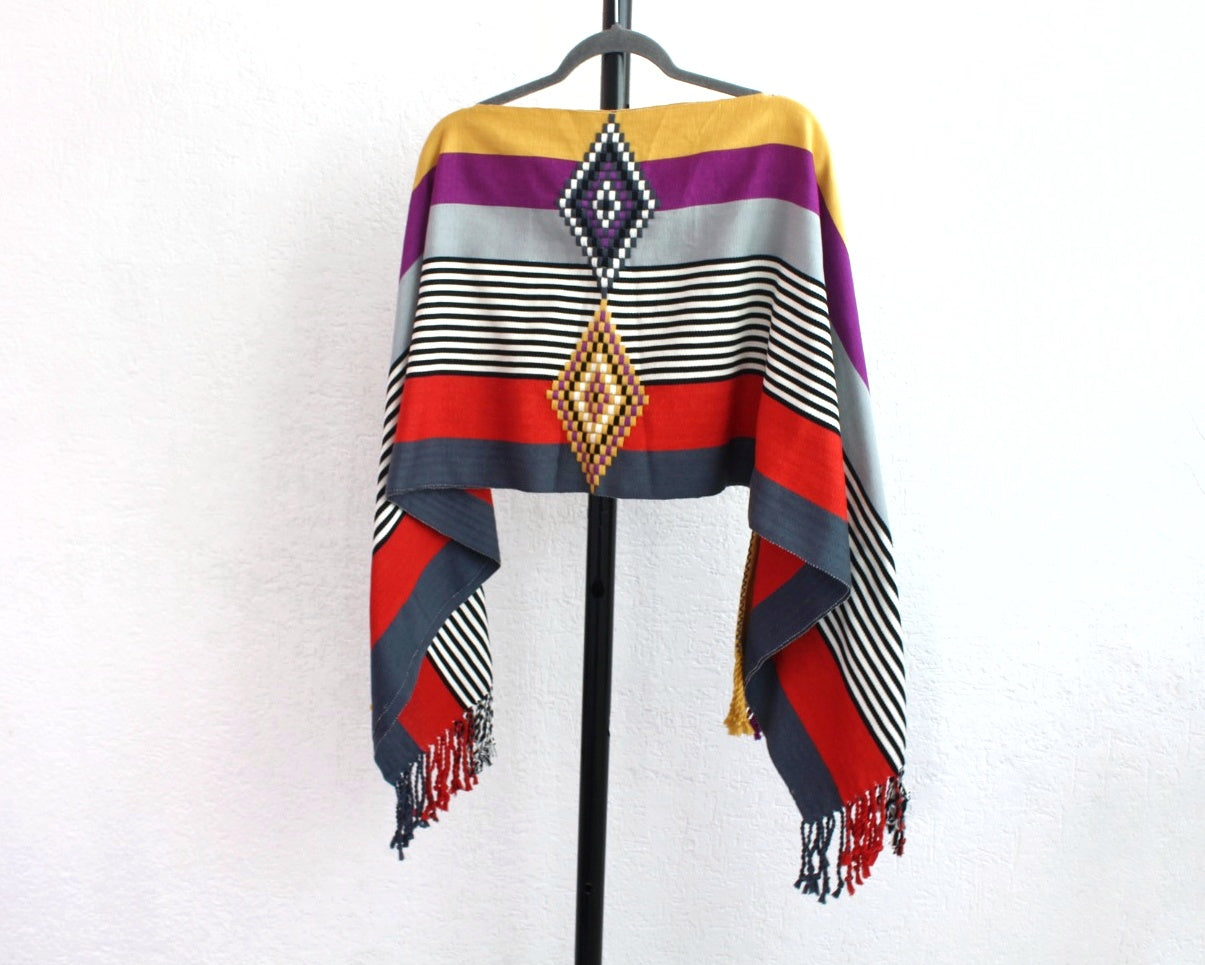 Jorongo Rombos Rosa Morado Rojo