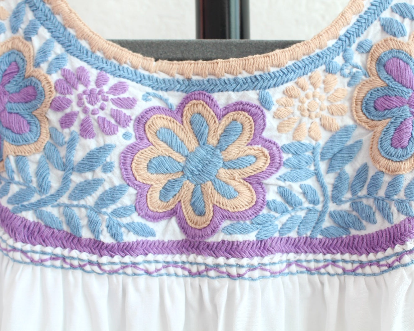 Blusa Aguacatenango Blanco Lila Azul