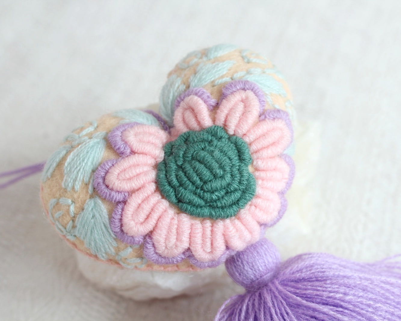 Corazón Flor Rococo Rosa Azul Lila