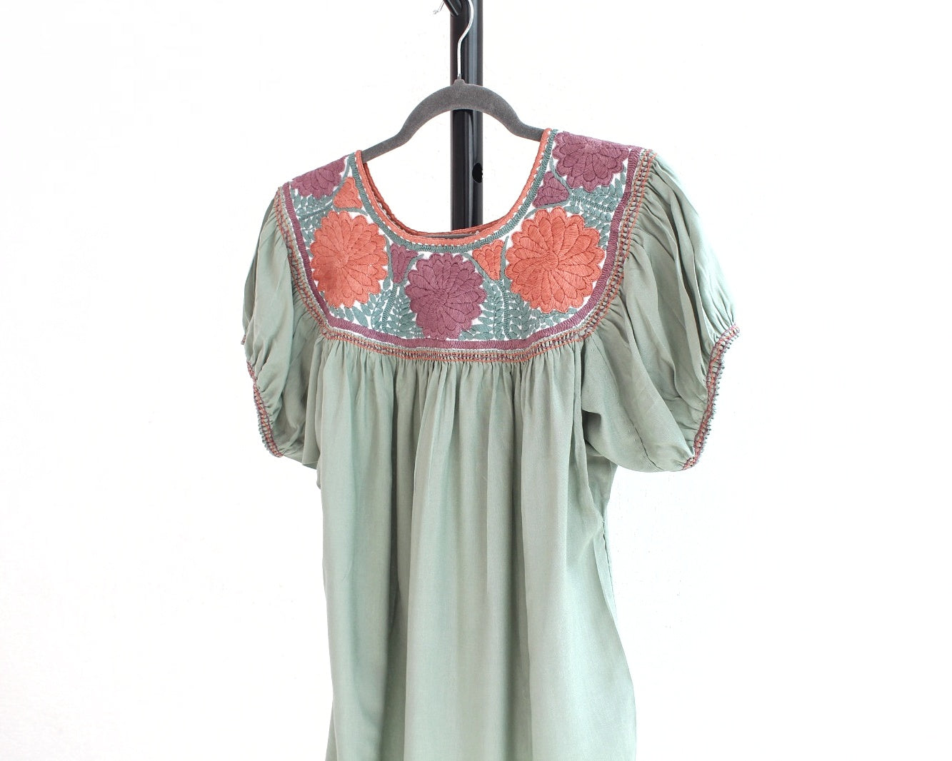 Blusa Aguacatenango Menta Naranja Vino