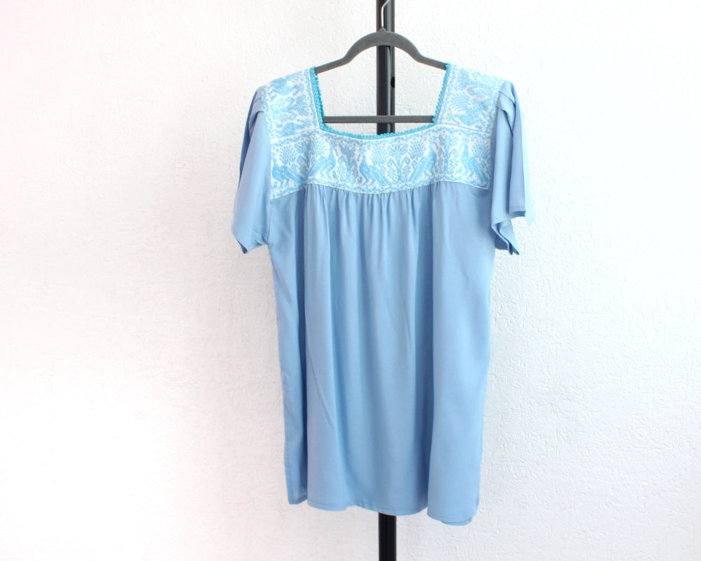Blusa Tania Azul Claro Pavo Reales XL - 2XL