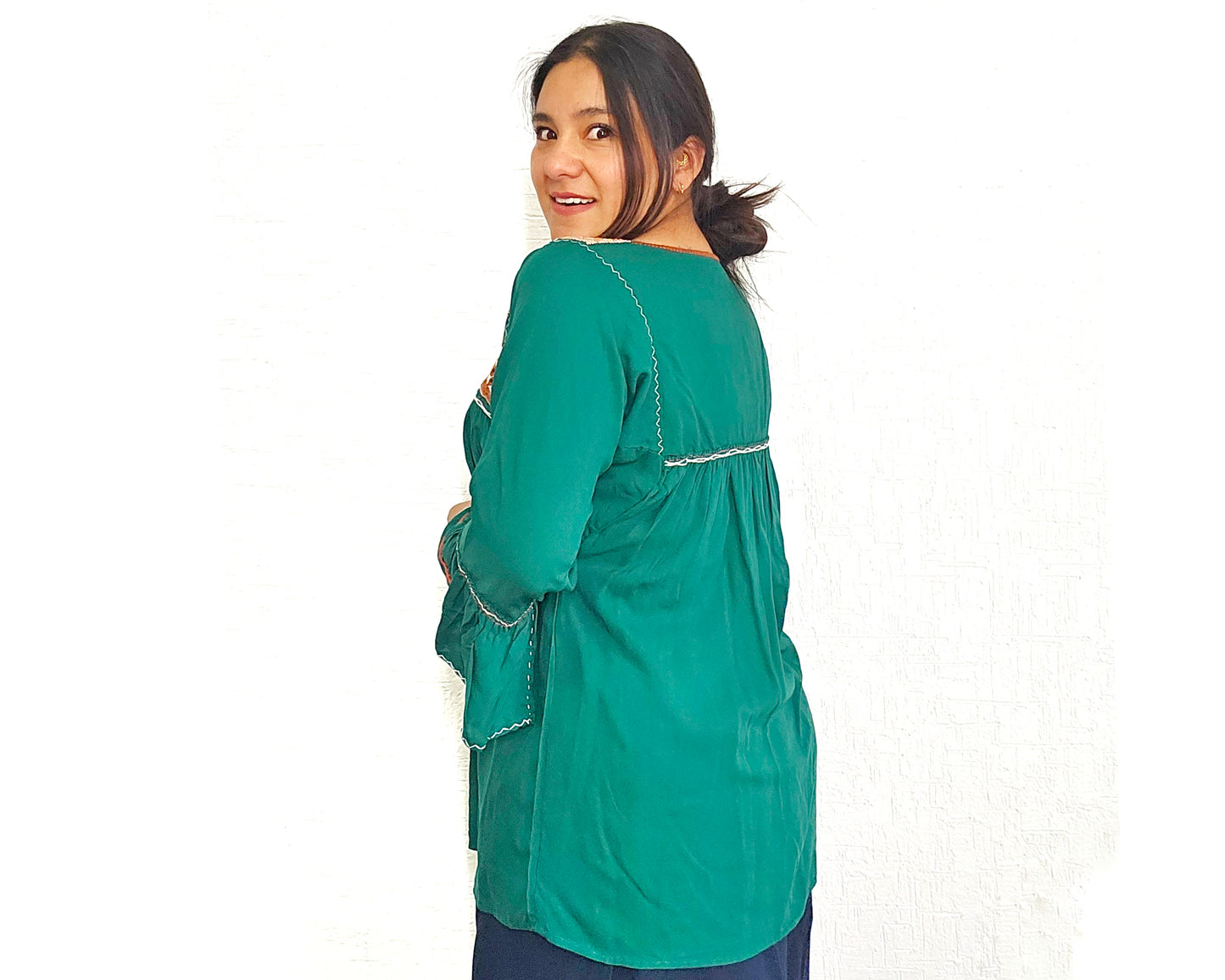 Blusa Leonor Verde Fuerte Unitalla