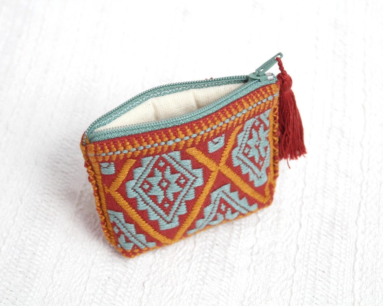 Mini Monedero Estrellas Naranja Menta