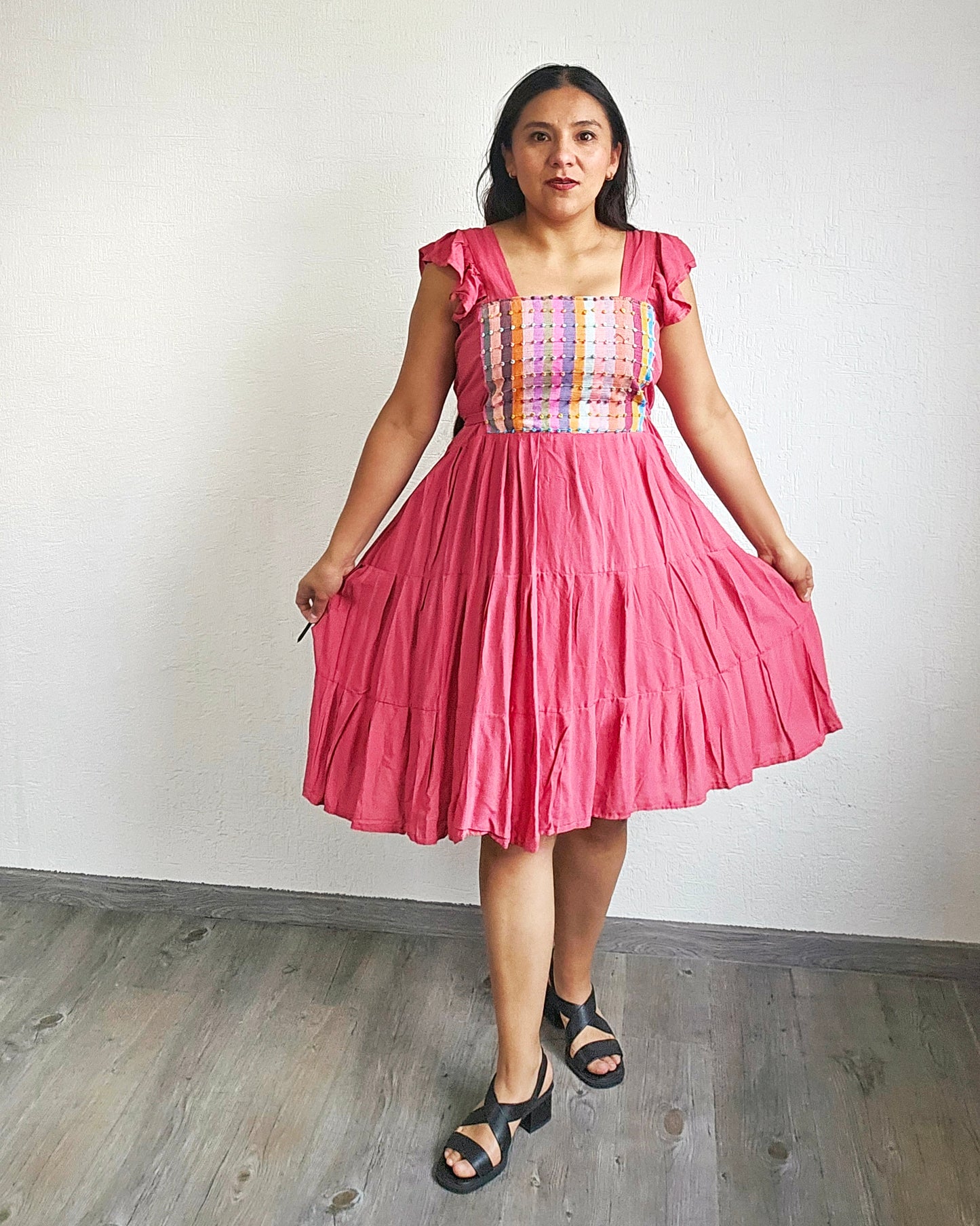 Vestido Anita Corto Nuditos Coral