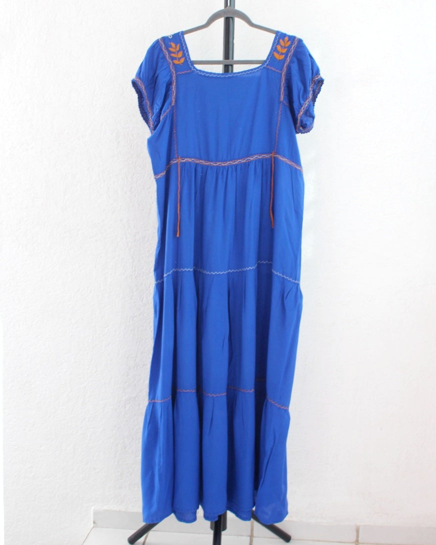 Vestido Maribel Flores Azul Rey L / XL