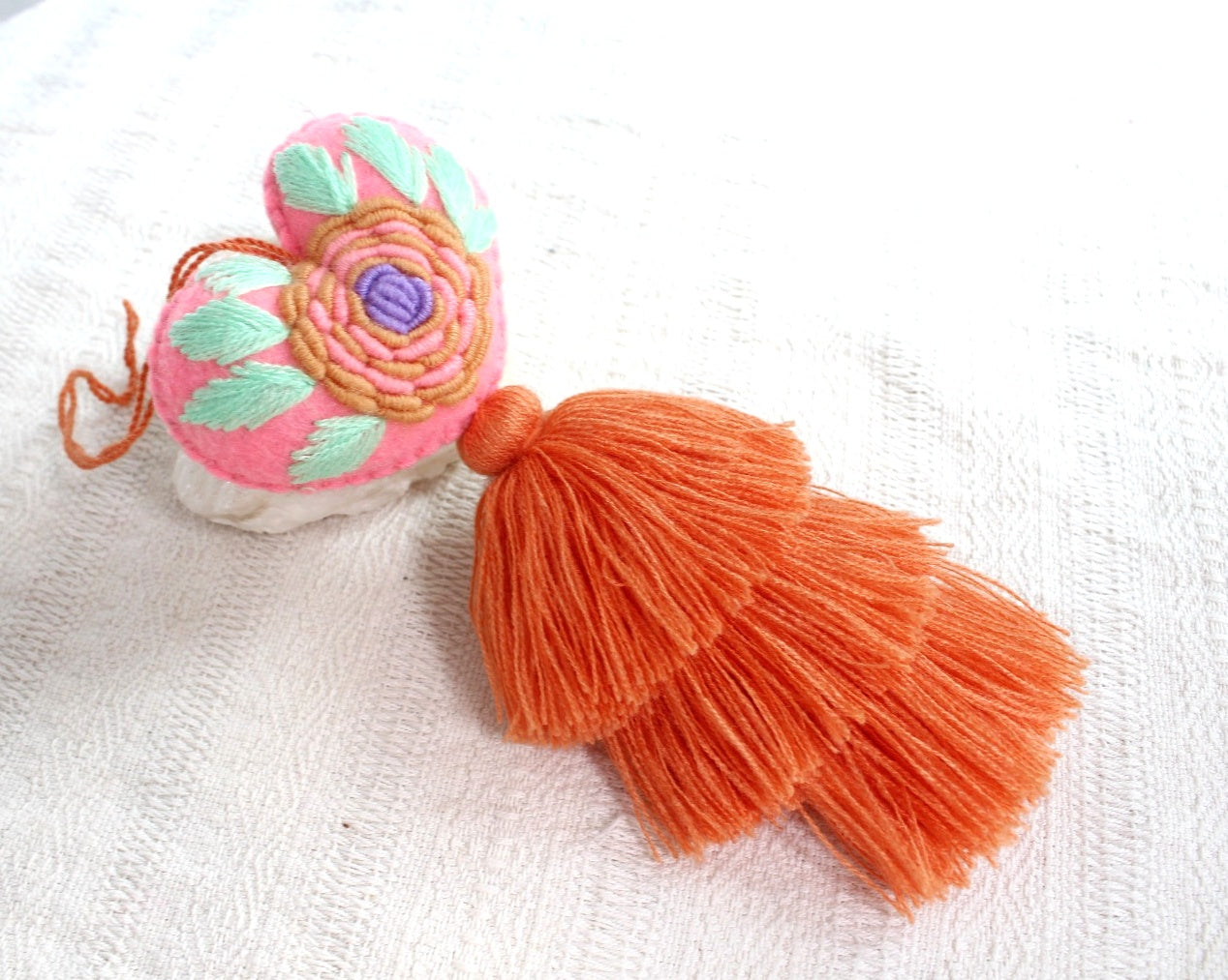 Corazón Flor Rococo Rosa Coral