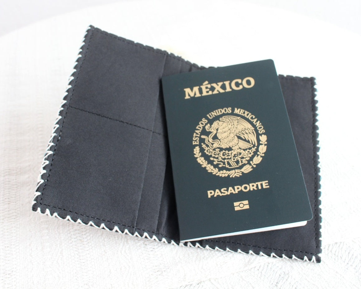 Porta Pasaporte Grecas Naranja Vino