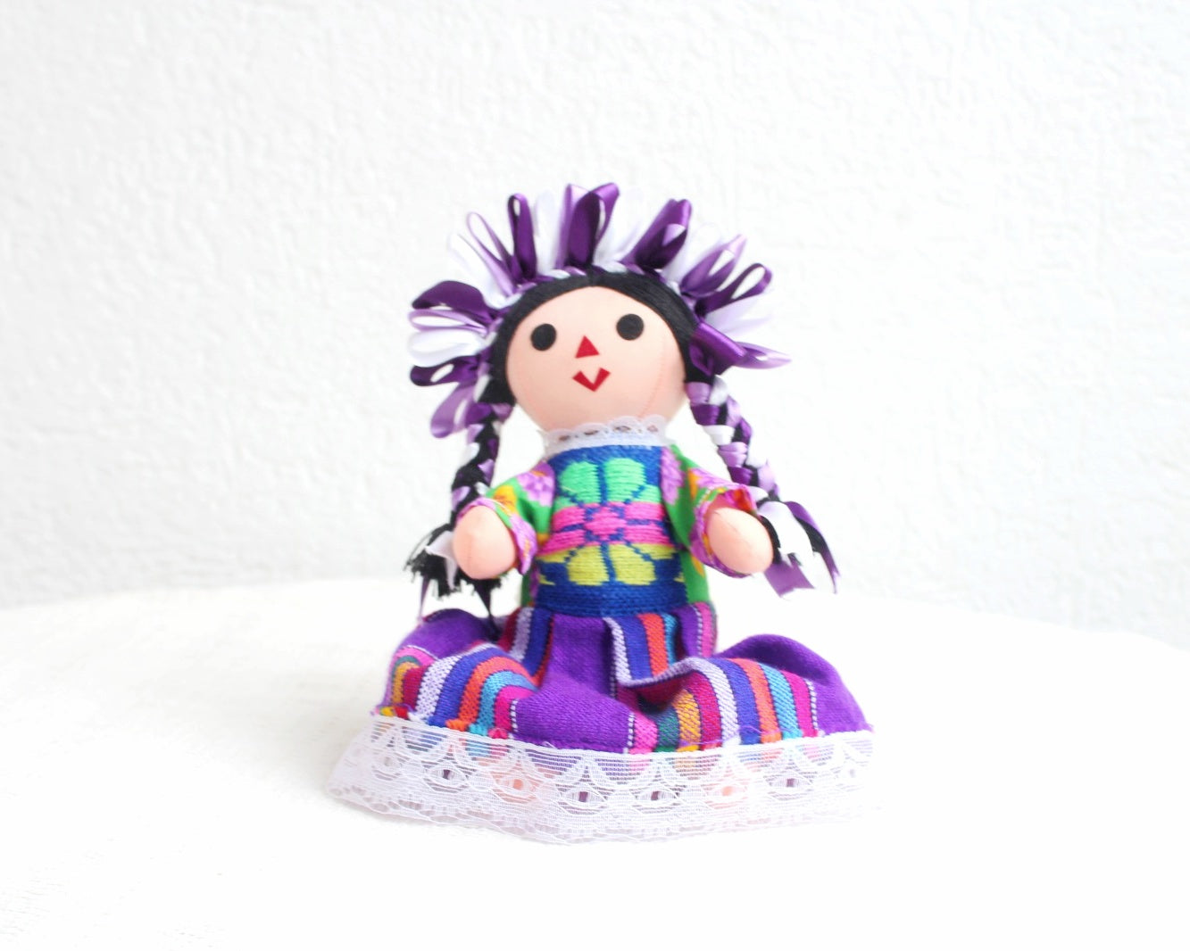 Muñeca Lelé Grande Morado Blanco Lila
