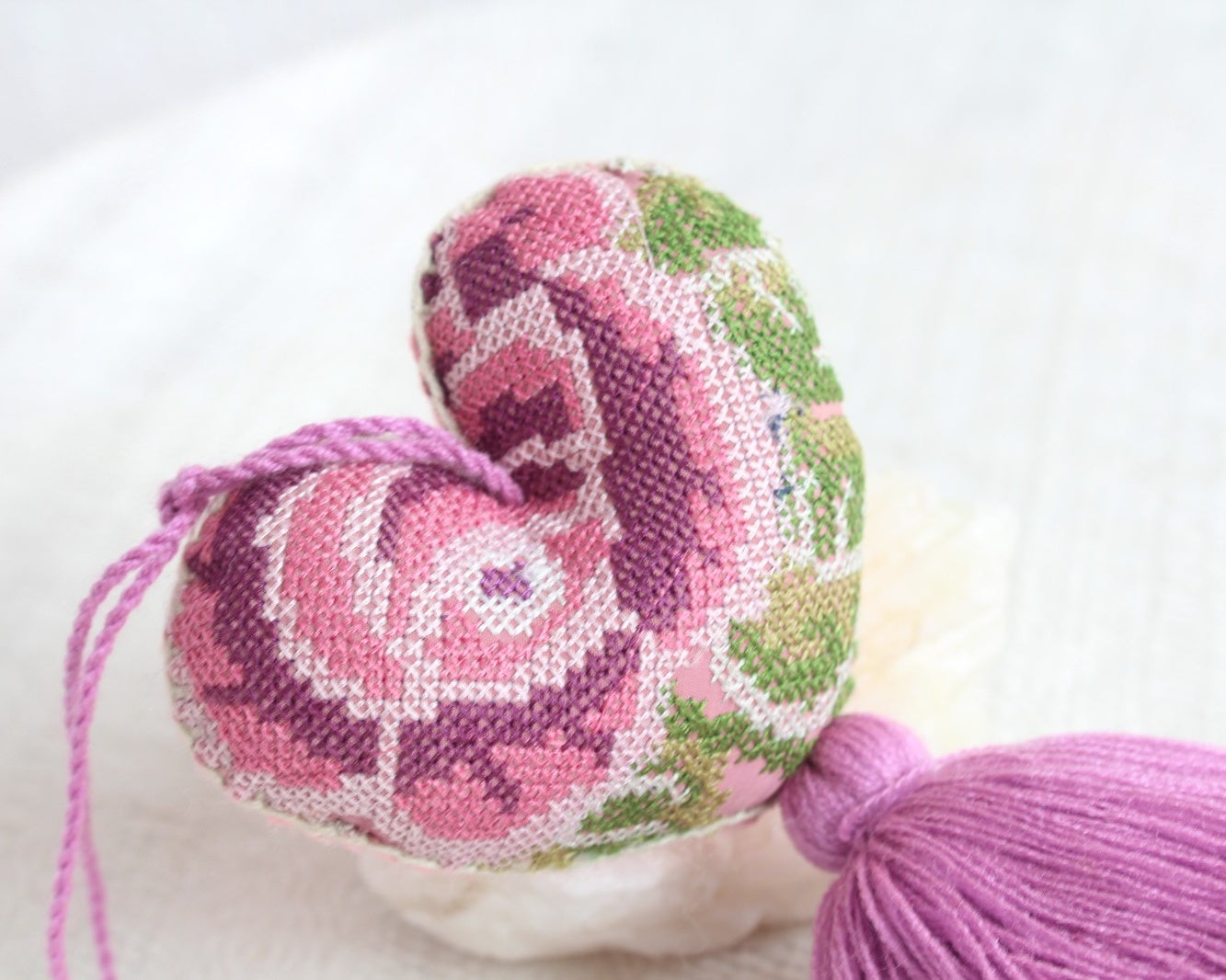 Corazón Flores Rosa Lila