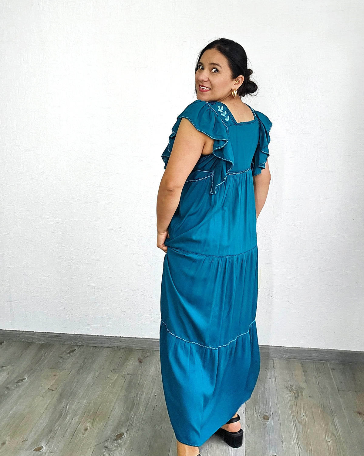 Vestido Josefina Verde Esmeralda Unitalla