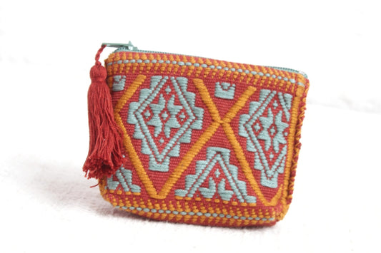 Mini Monedero Estrellas Naranja Menta