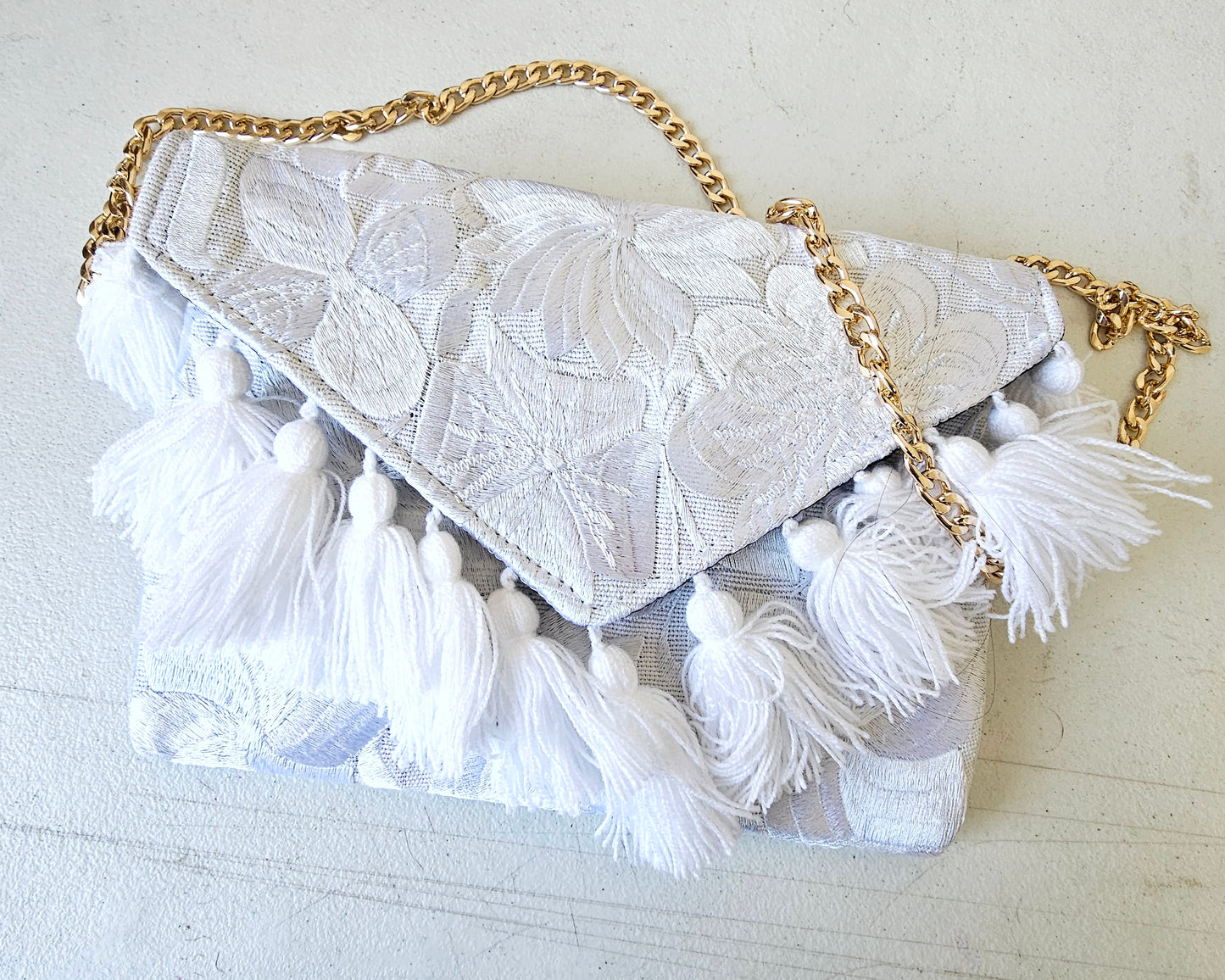 Clutch Bordado Blanco