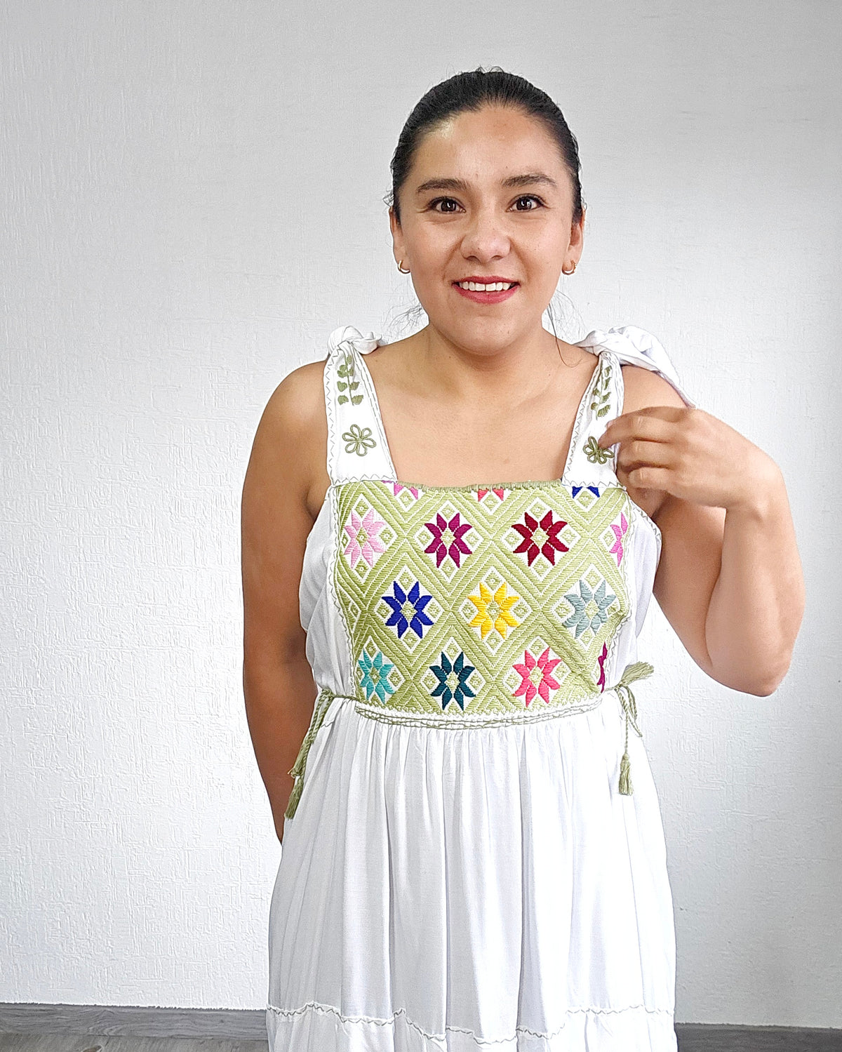 Vestido Fatima Telar Blanco Colores XL -XXL