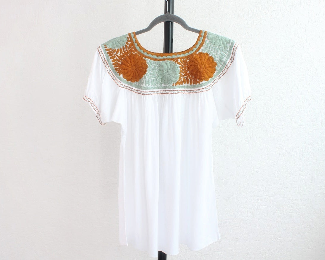 Blusa Aguacatenango Blanco Amarillo Unitalla
