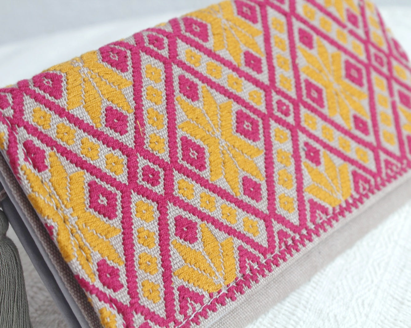 Cartera Grande Estrellas Amarillo Rosa Gris