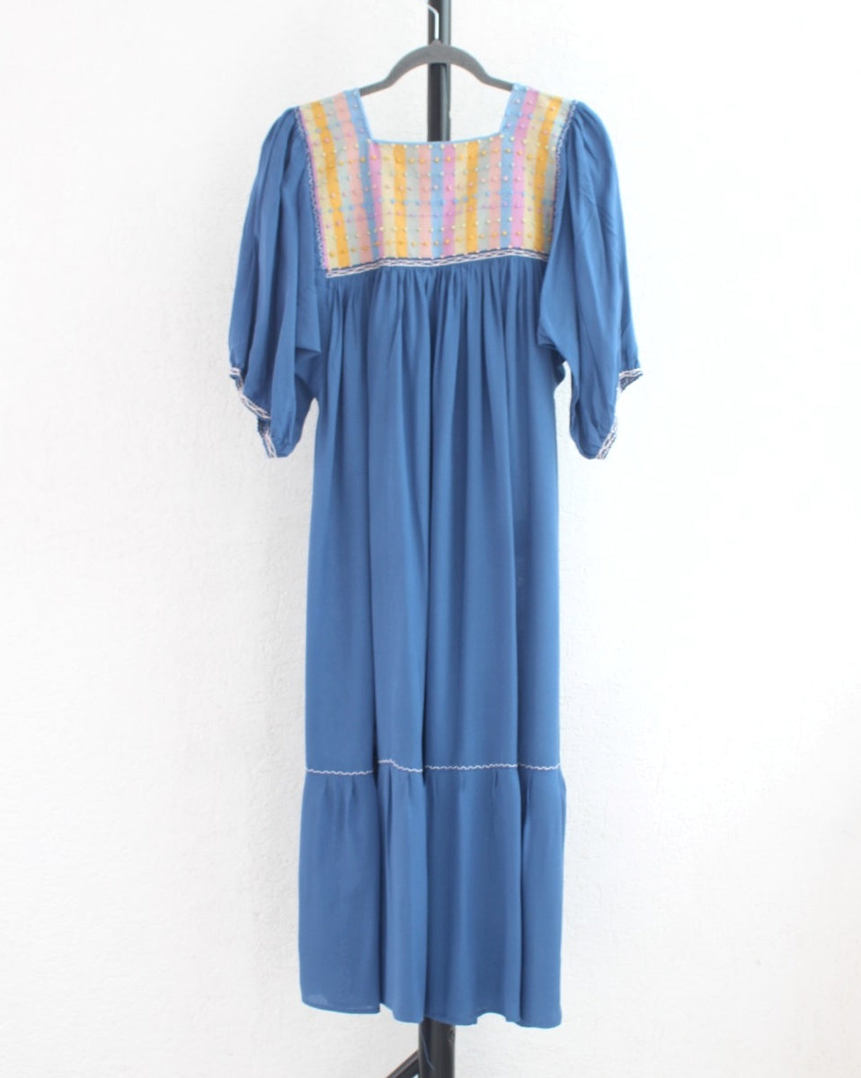 Vestido Nuditos 3/4 Azul Colores