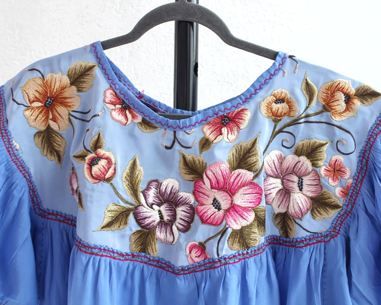 Blusa Abigail Flores Azul Claro XL - XXL
