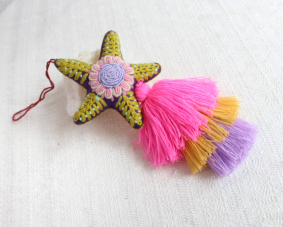Estrella Rococo Verde Rosa Amarillo Lila