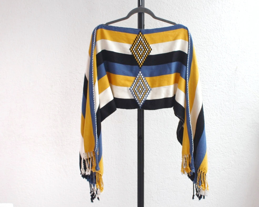 Jorongo Rombos Amarillo Blanco Azul