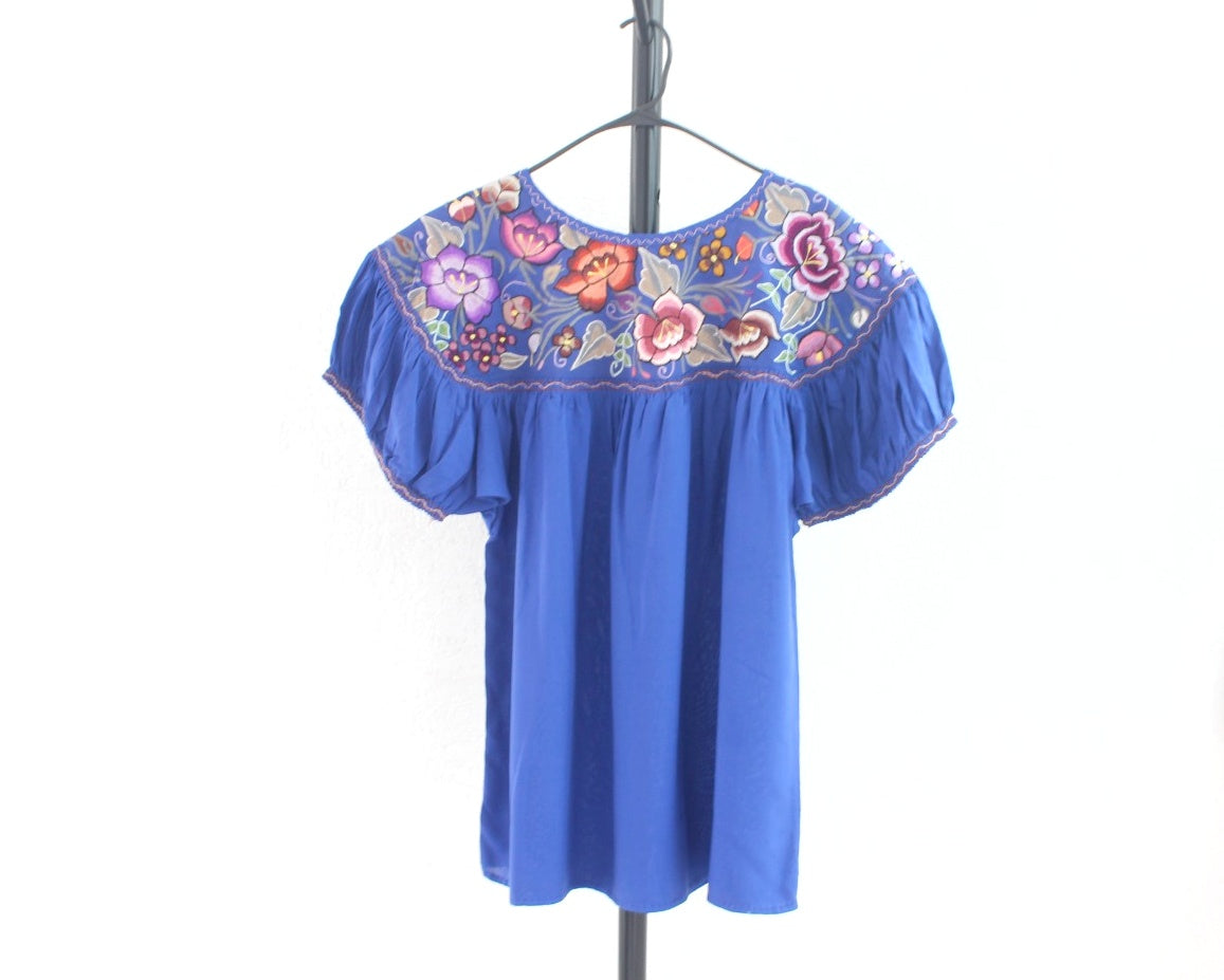 Blusa Abigail Flores Azul Rey XL - XXL
