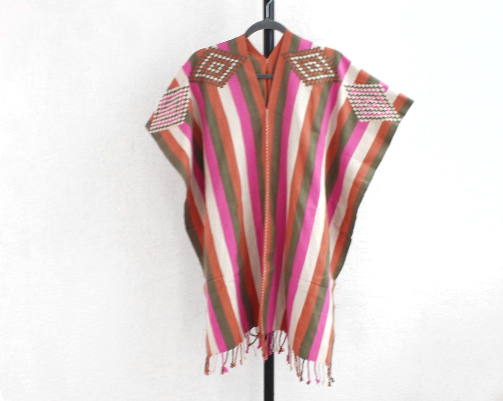 Jorongo Rombos Rosa Verde Blanco