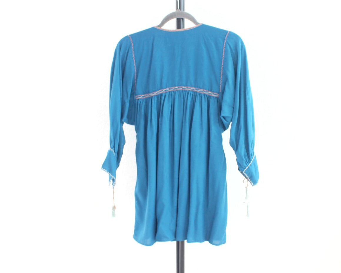 Blusa Leonor Azul Petróleo Unitalla