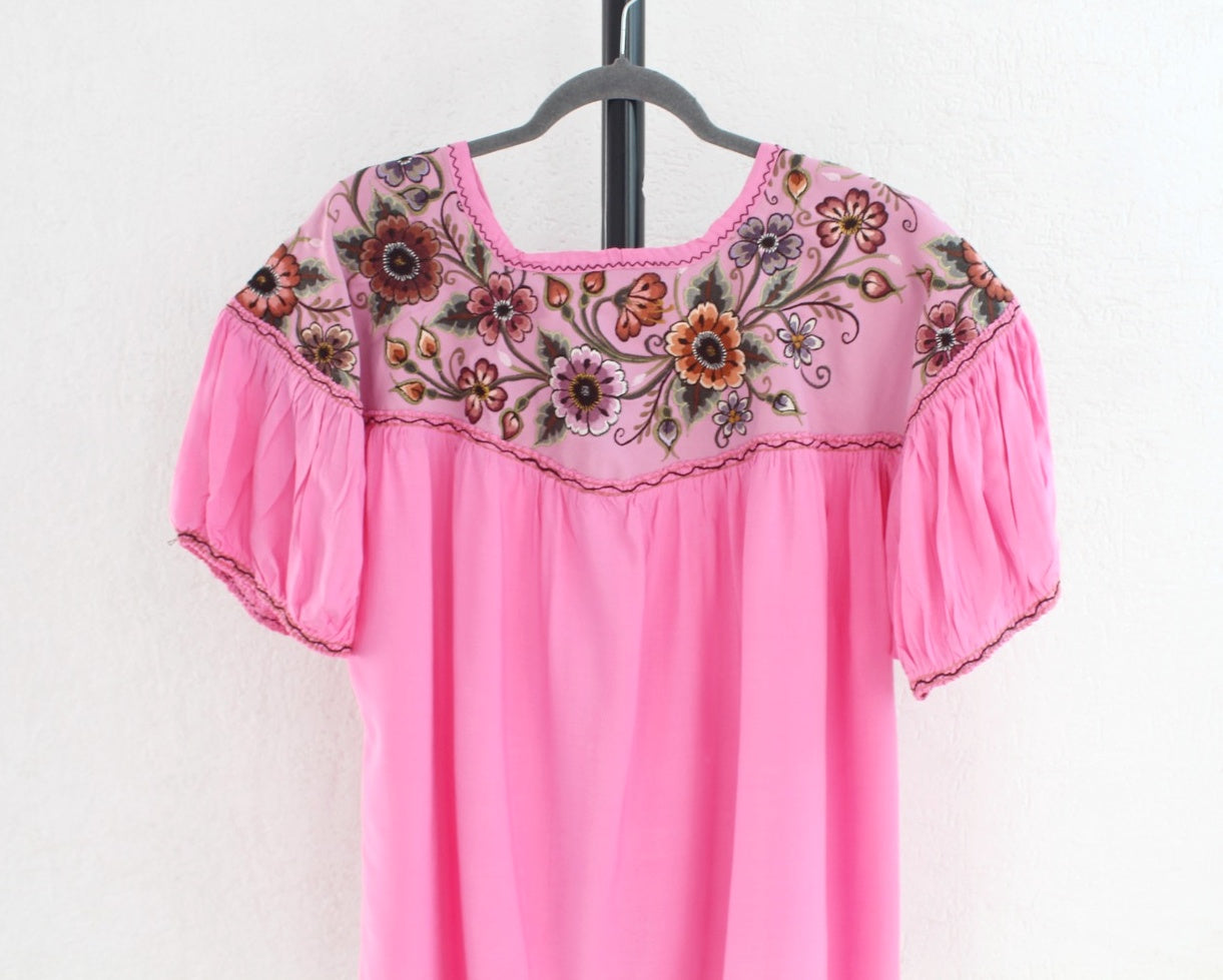 Blusa Abigail Flores Rosa Claro XXL - XXXL