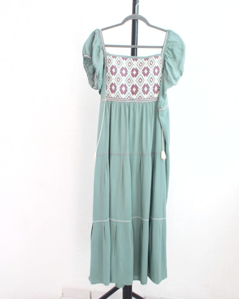 Vestido Gloria Menta Blanco Vino S M L