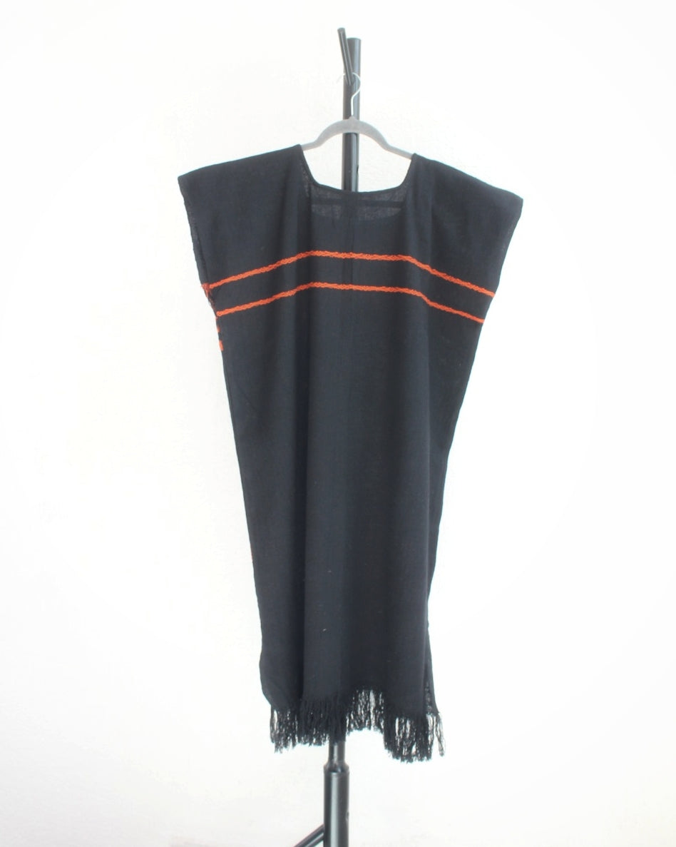 Huipil Ali Negro Naranja XL XXL