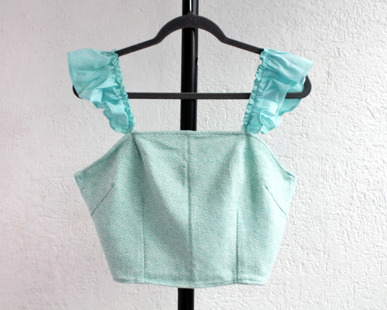 Crop Top Isabel Turquesa Rombos