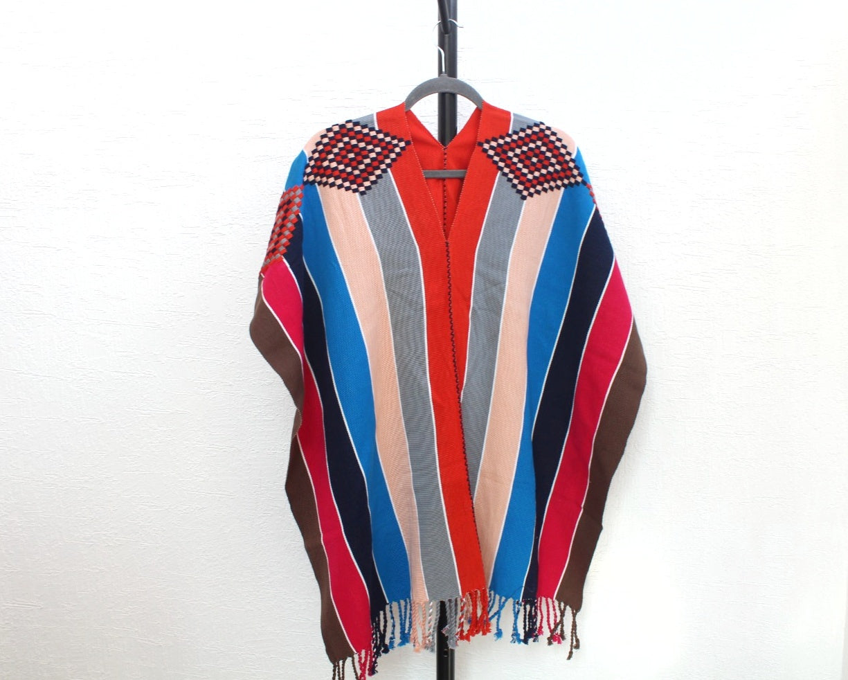 Jorongo Rombos Naranja Gris Azul