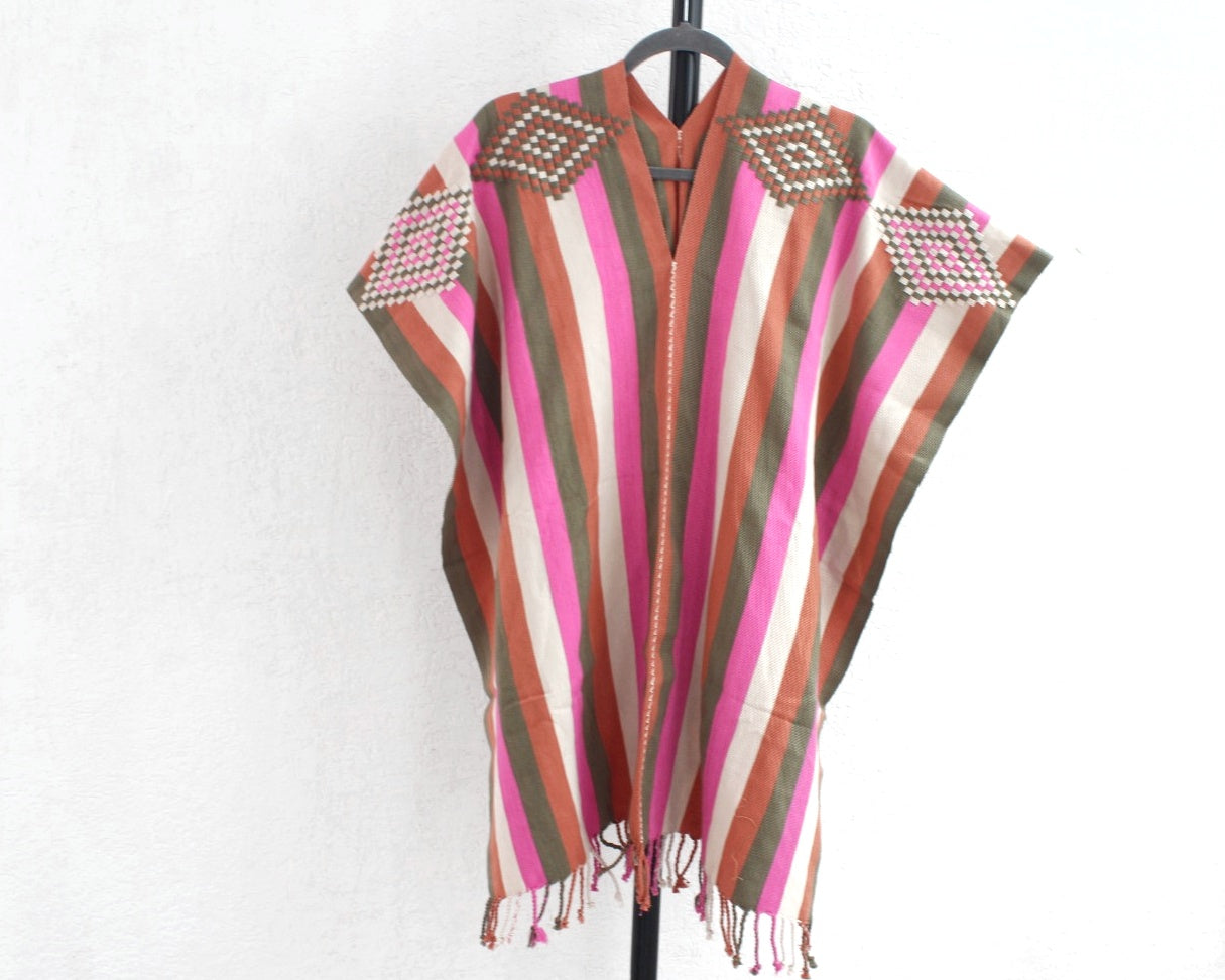 Jorongo Rombos Rosa Verde Blanco