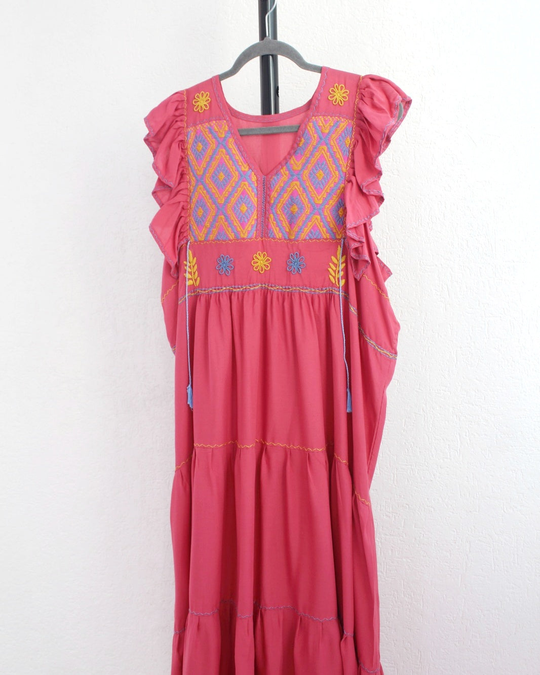 Vestido Antonia Coral Azul Amarillo 2XL