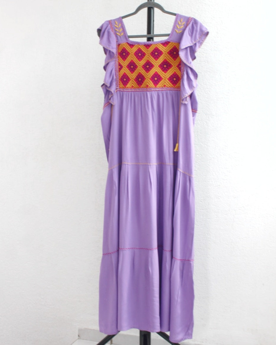 Vestido Josefina Lila Amarillo Unitalla